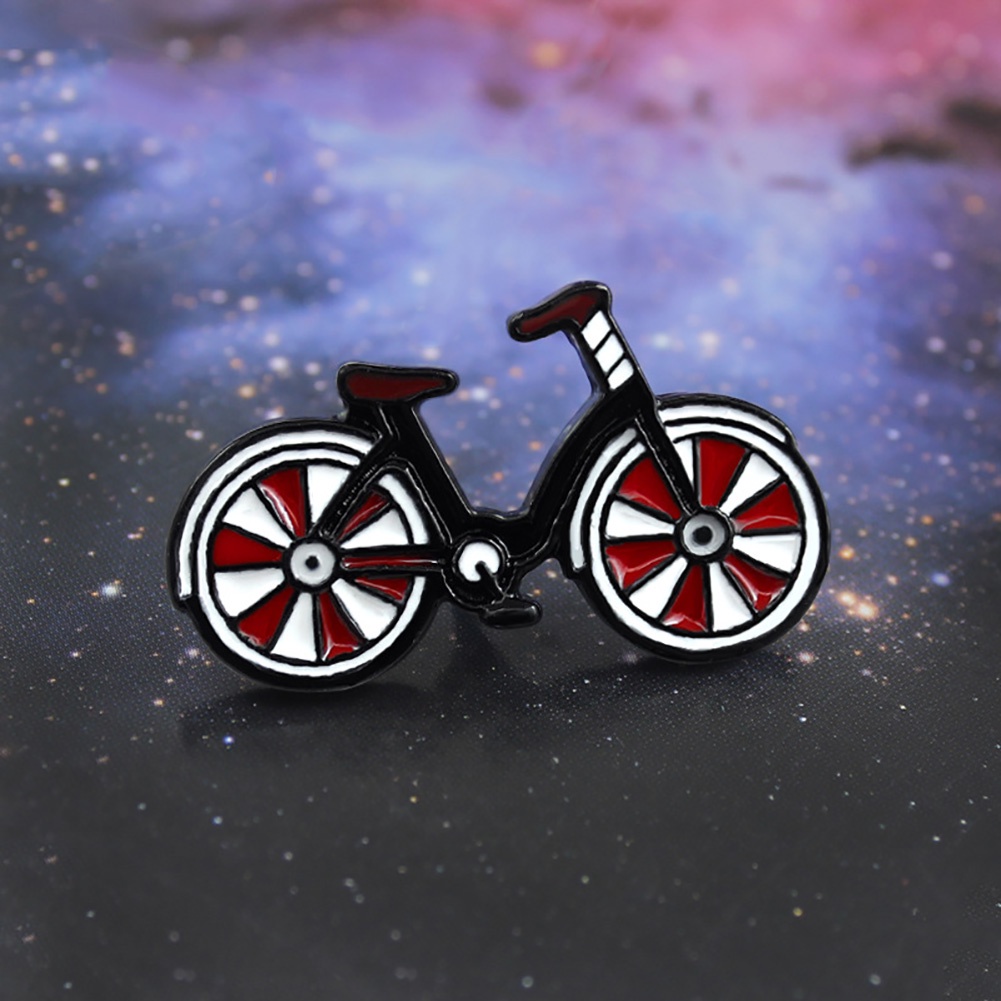 YOML✔Cartoon Enamel Bicycle Badge Collar Lapel Brooch Pin Clothes Jewelry Bag Decor