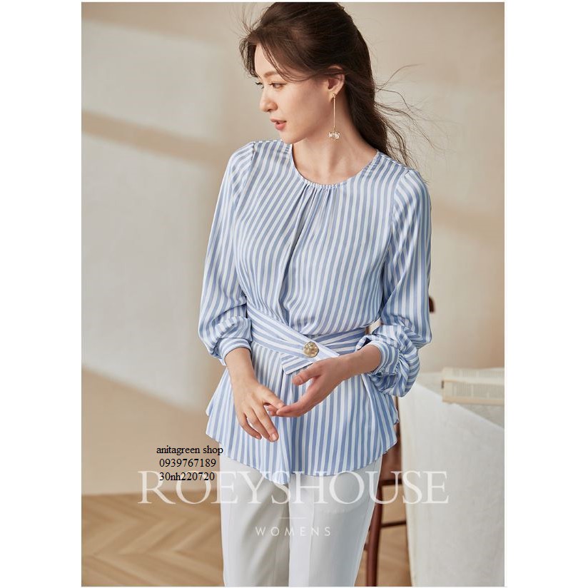 tk220720-ÁO SƠ MI SỌC THẮT EO