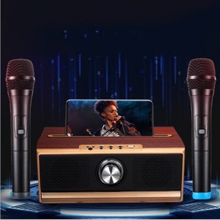 Bộ loa hát karaoke kết nối bluetooth cực hay kèm 2 mic không dây