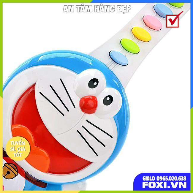 Bộ đàn ghita-guitar-điện tử-Doraemon-Đô rê mon-Dùng Pin-đồ chơi phát nhạc-dễ thương-vui nhộn