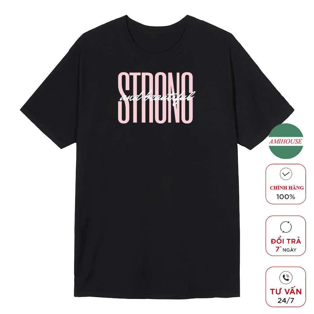 Áo phông AMIHOUSE from rộng cổ tròn tay lỡ