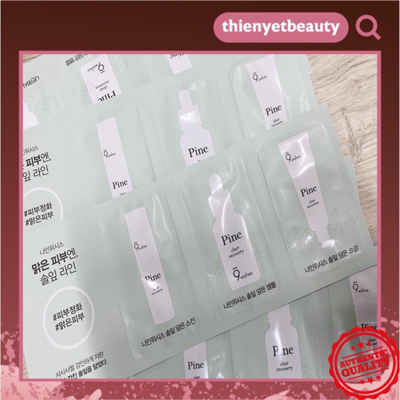 Mẫu dùng thử các bước chăm sóc da 9wishes Pine