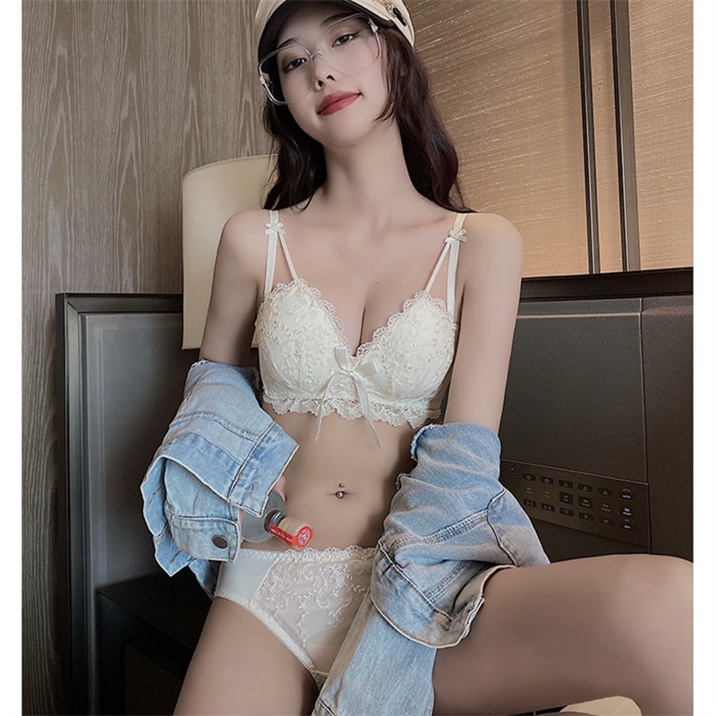 1 Bộ Đồ Lót Nâng Ngực Không Đường May Đính Nơ Dễ Điều Chỉnh Thời Trang Dành Cho Nữ