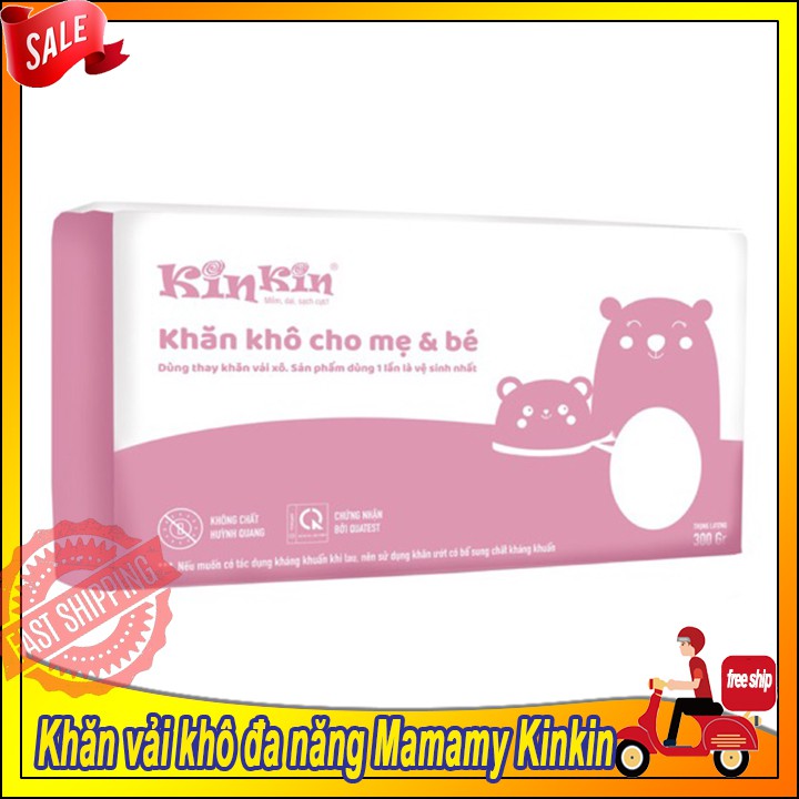 [HÀ NỘI] Khăn vải khô đa năng Mamamy Kinkin gói 300g 15x20cm