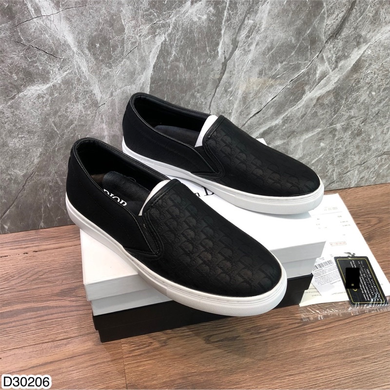 Giày Slipon Nam Đi Ô Vân Chìm đế Cao Su Cao Cấp - Giày Slipon DG Cao Cấp