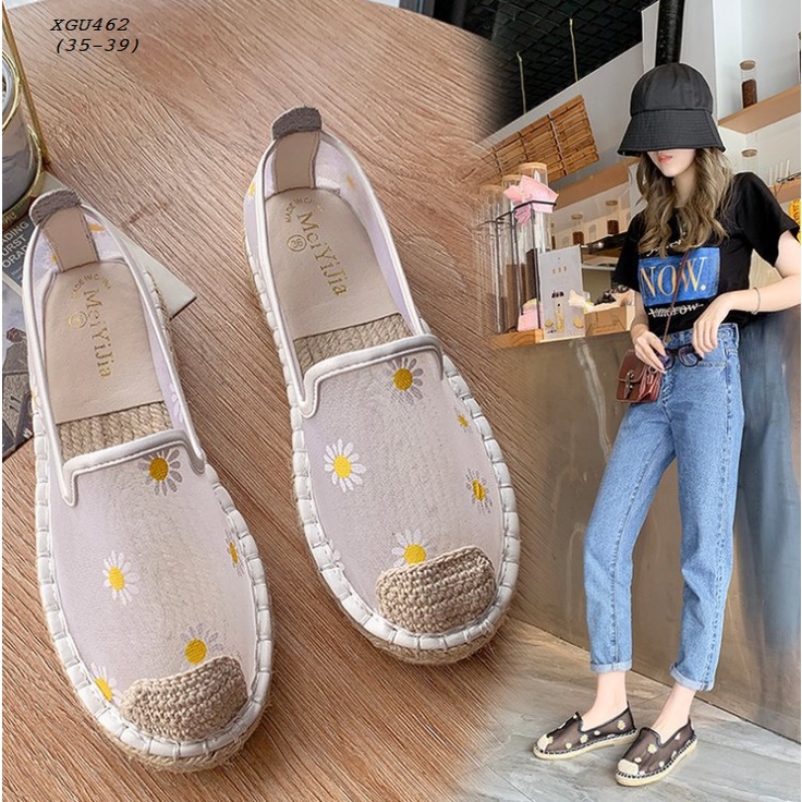 XGU462 XẢ HÀNG Giày slipon lưới hoa dễ thương (CHỈ CÒN MÀU ĐEN)