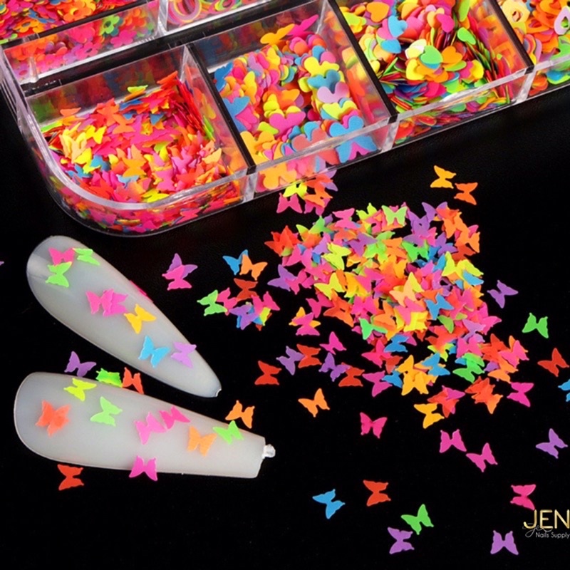 Sequin huỳnh quang neon-phụ kiện nail móng