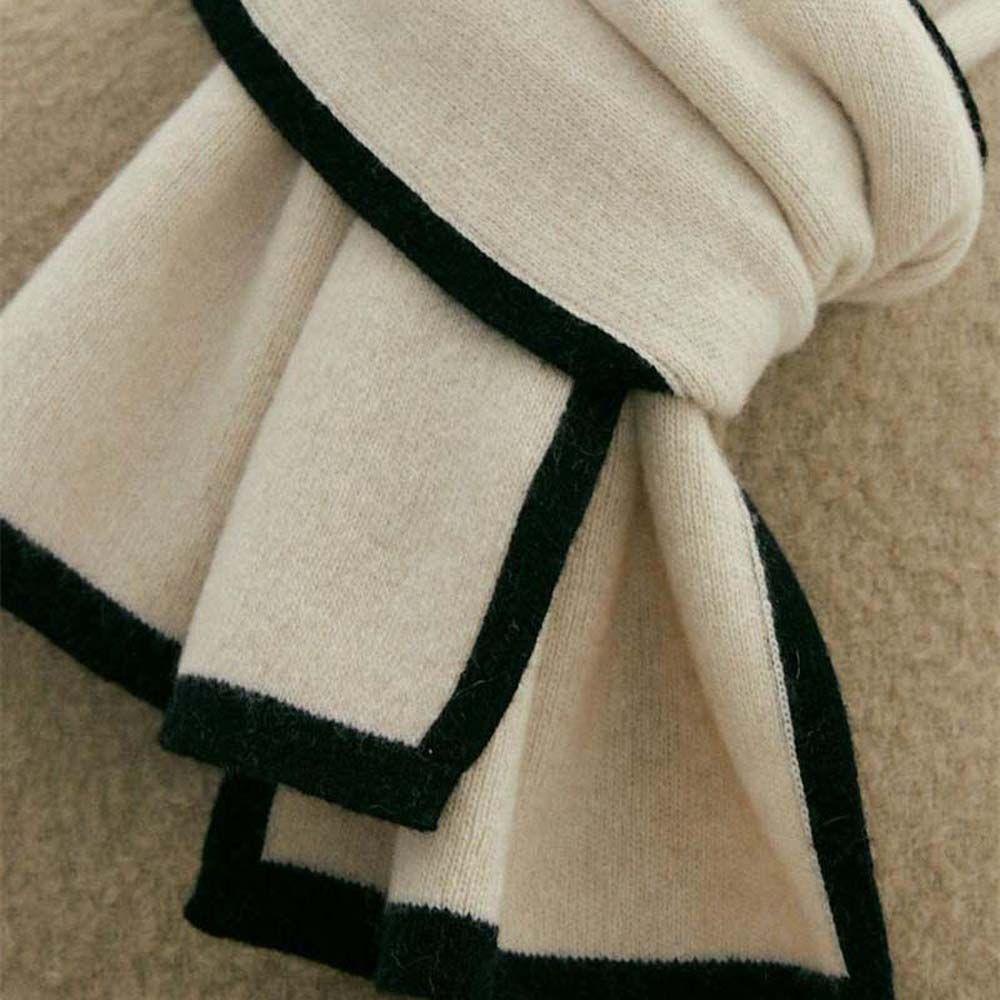 Khăn Choàng Cổ Dài Giả Pashmina Giữ Ấm Mùa Đông Phong Cách Hàn Quốc Cho Nữ