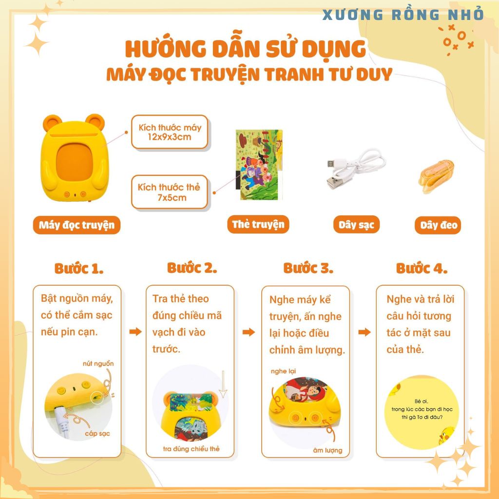 Máy đọc truyện tranh Kennen - Máy đọc thẻ truyện tranh giúp bé tư duy phát triển trí tuệ - Xương Rồng Nhỏ