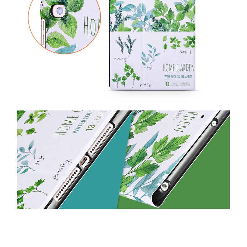 Bao Da Cover Dành Cho Ipad Gen 9 8 7 10.2 Inch 2021 Hỗ Trợ Smart cover Hoa Văn Dễ Thương