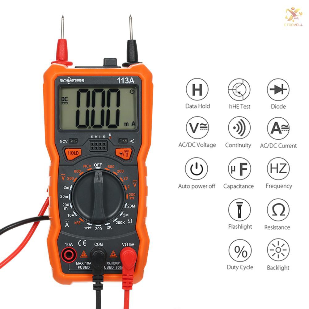 Đồng hồ đo điện vạn năng B' E & T RICH RM113A NCV 2000 lần đếm HFE AC/DC chất lượng cao