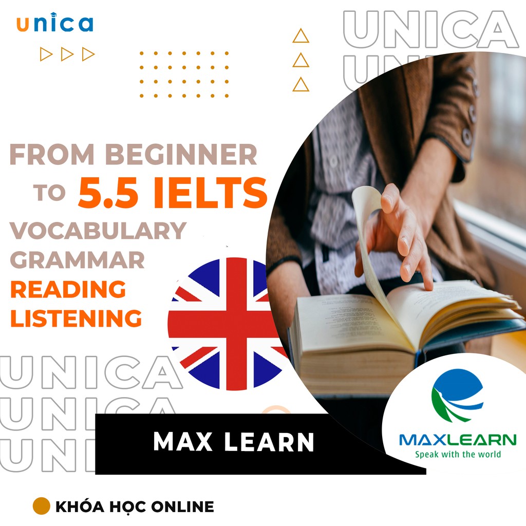 Toàn quốc- [E-voucher]FULL khóa học From beginner to IELTS 5.5- Part 2:Vocabulary,Grammar,Reading and Listening