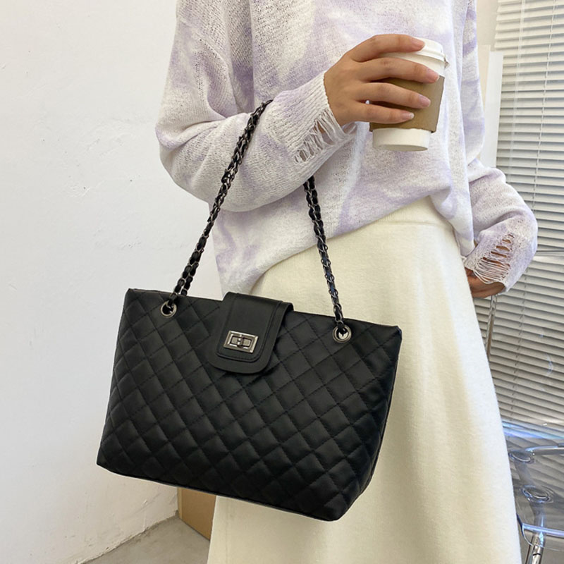 Túi Xách Da PU Đeo Chéo Có Khóa Hình Thoi Thời Trang Cho Nữ