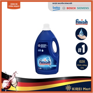 GEL rửa bát Finish Classic dùng cho Máy Rửa Bát Can 1.5L - Kết cấu dạng gel Tan Nhanh trong nước làm sạch hiệu quả