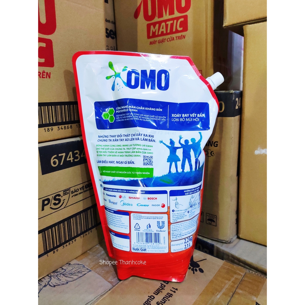 OMO Nước Giặt Máy Matic Cửa Trên Túi Đỏ 2,2kg 2.2kg 2.2 kg