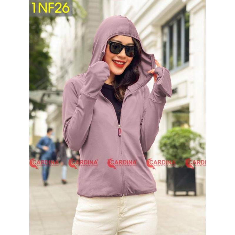Áo chống nắng nữ Cardina 2 lớp xuất Nhật, áo choàng nữ vải thun lạnh cao cấp, chống tia UV có cả big size tongkhovnxk1