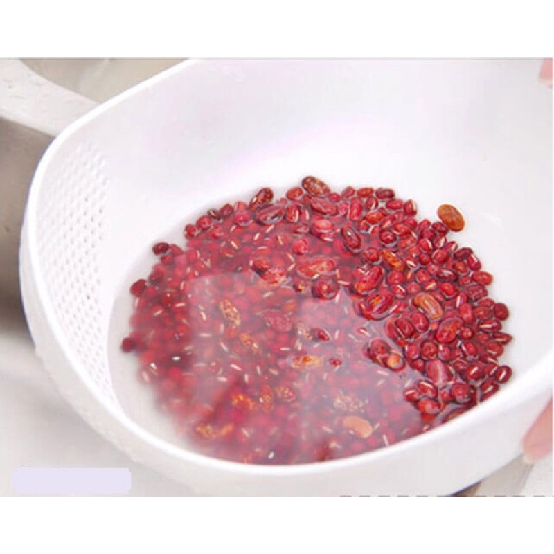 Rổ nhựa rửa rau củ, vo gạo có lỗ thoát nước tiện lợi kích thước 20x17x12,5cm