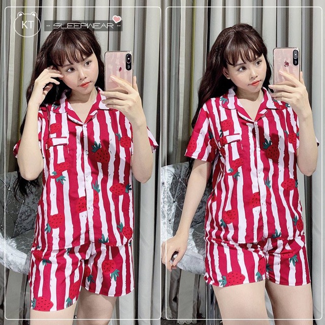 ĐỒ BỘ PIJAMA KATE THÁI CỘC KHÔNG VIỀN - FREESIZE 60kg | BigBuy360 - bigbuy360.vn