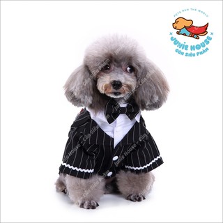 Áo vest đen kèm nơ cho chó mèo nhỏ