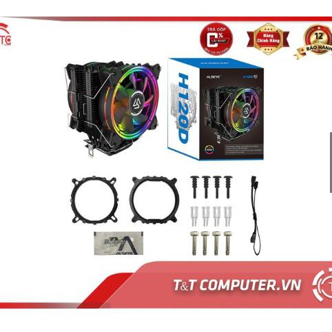 Tản nhiệt khí CPU cao cấp hãng ALSEYE 6 ống đồng 2 fan led RGB kém ống tản nhiệt cao cấp hỗ trợ đa dạng cpu