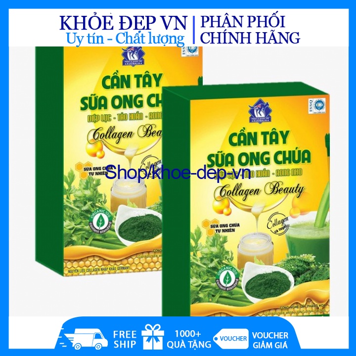 Cần tây sữa ong chúa collagen là đẹp da , hỗ trợ giảm cân , chống béo phì hộp 15 gói