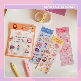 Sticker cute MIAO'S LITTLE FOREST hình dán cute nhựa trong xinh xắn trang trí sổ tay bullet journal MST372