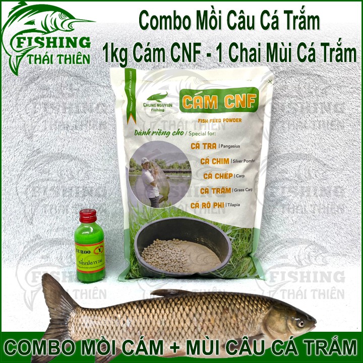 Combo 1kg Cám CNF, 1 Chai Tinh Mùi Thái Lan Chuyên Câu Cá Trắm Sông, Hồ Dịch Vụ