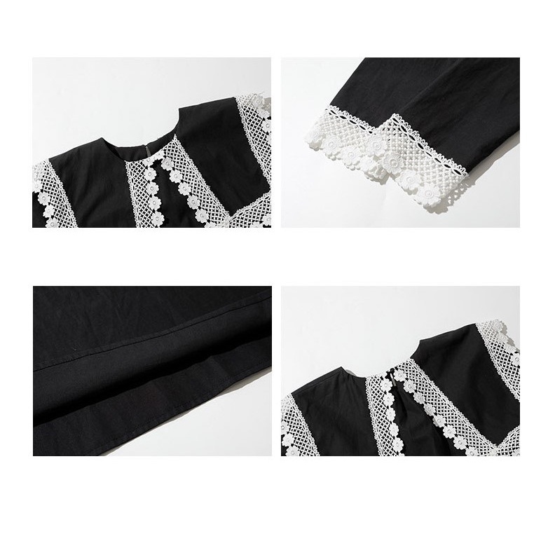 (HÀNG SẴN - HÌNH THẬT) Áo sơ mi cổ hải quân - Áo sơ mi cách điệu phối hoạt tiết ren