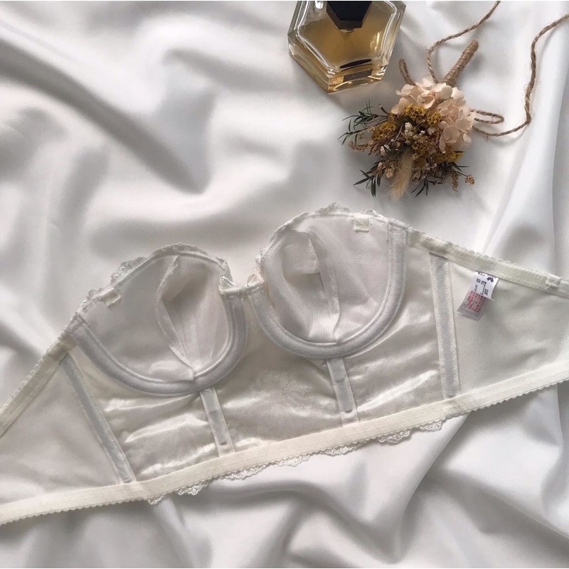 Áo corset croptop trắng ngà 2hand