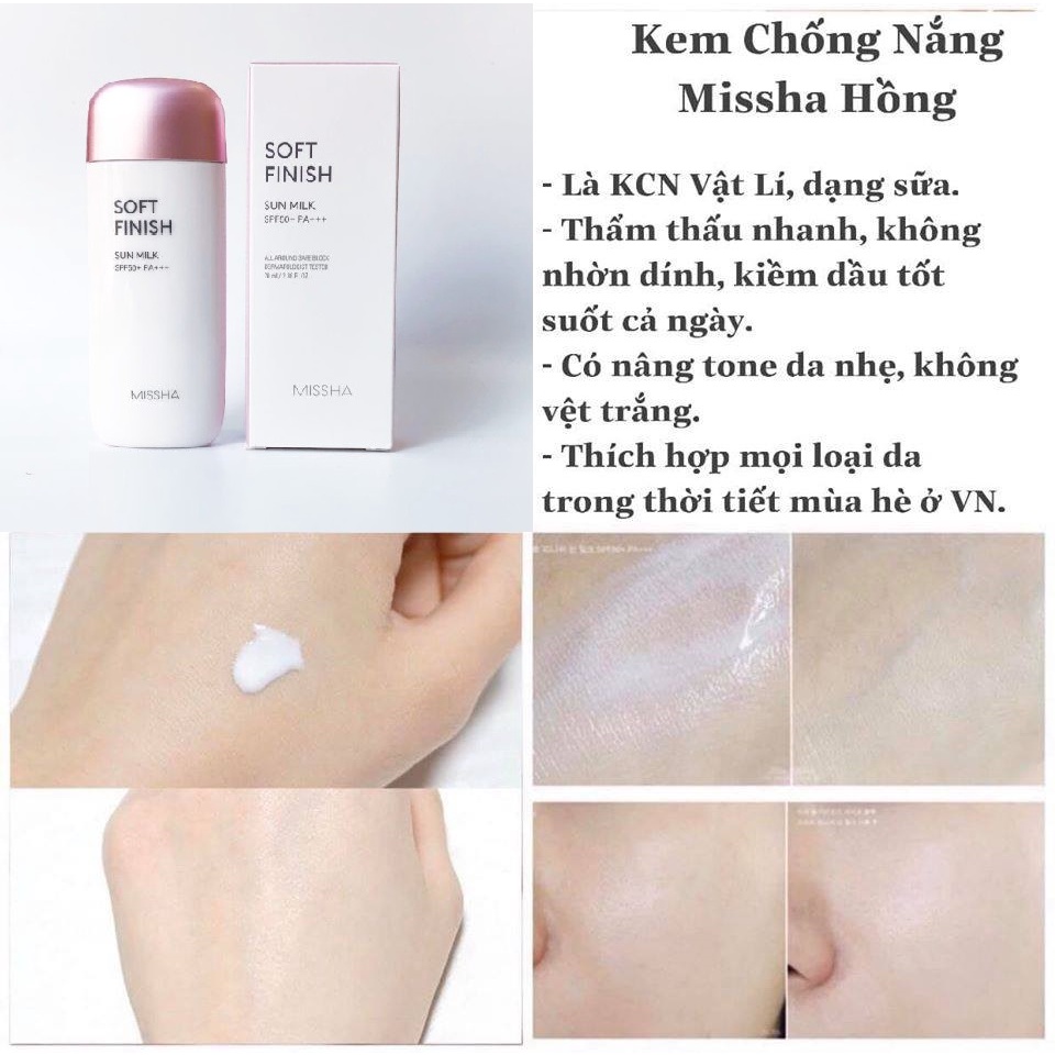 Kem chống nắng Missha Soft finnish sun milk 70ml