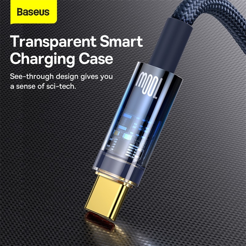 Cáp sạc nhanh Baseus 6A 5A USB Type C cho Huawei 66W 100W