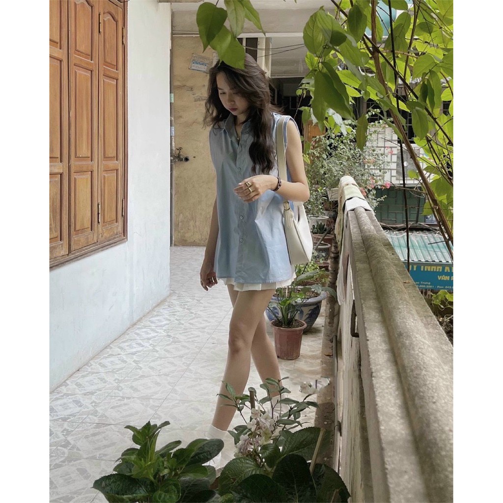 Áo Sơ Mi, Sơ Mi Nữ Tay Hến Chất Siêu Mát Hàng VNXK