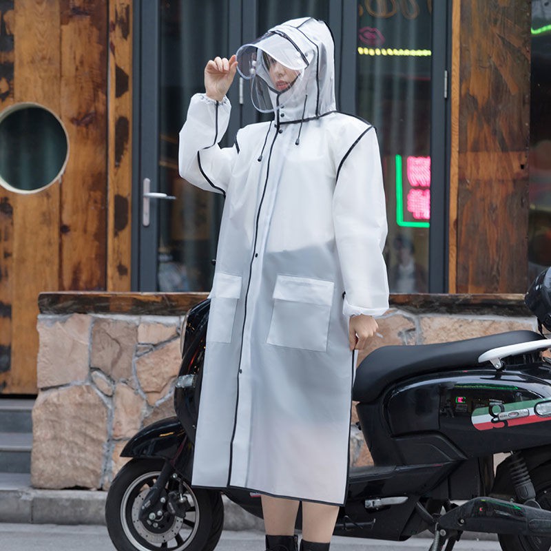 mẫu mới năm 2021♂✗Áo mưa nam và nữ mở rộng cap capper Zipper trở lại chống bạo lực toàn thân xe điện Sinh viên d