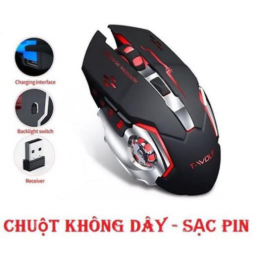 [người bán địa phương] Chuột Game Không Dây Sạc Pin T- WOFT Q13| HÀNG CHÍNH HÃNG| TẶNG MIẾNG LÓT CHUỘT LOGITECH