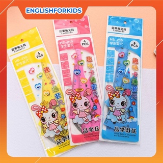 sét 4 thước kẻ ngộ nghĩnh