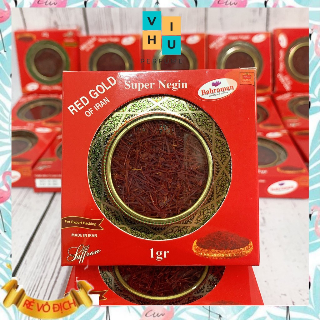 Nhụy hoa nghệ tây saffron, saffron bahraman super negin hộp thiếc 1gr chính hãng Iran | BigBuy360 - bigbuy360.vn