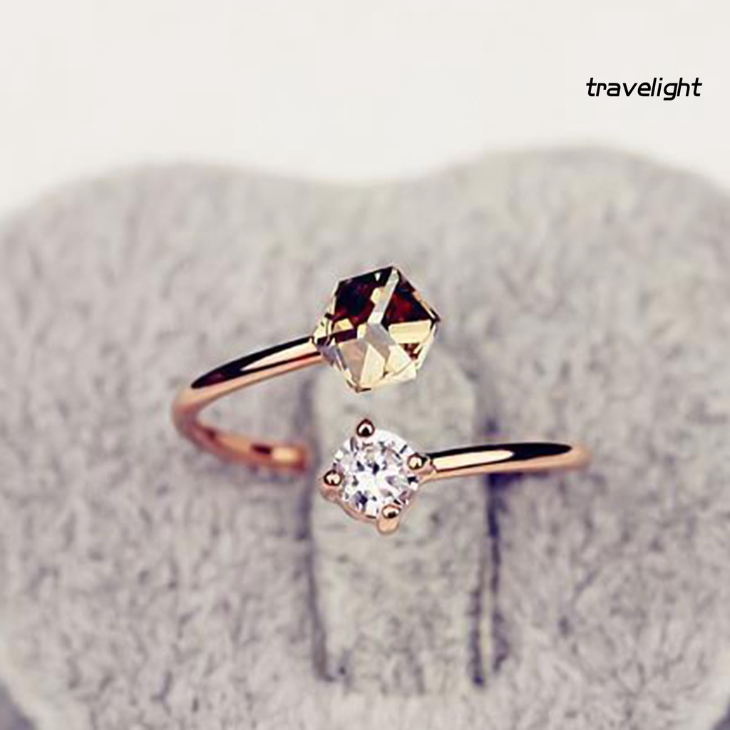 Nhẫn Đính Hôn Đính Đá Zircon Nhiều Màu Có Thể Điều Chỉnh Kích Thước Cho Nữ