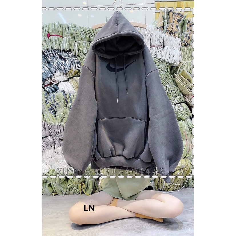 Áo nỉ có mũ in biểu tượng lớn trước ngực (6PP_LN6)