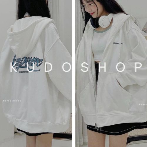 Áo khoác nỉ form rộng in chữ COMBO / Áo khoác có mũ dáng thụng 2 màu thời trang unisex - kudoshop