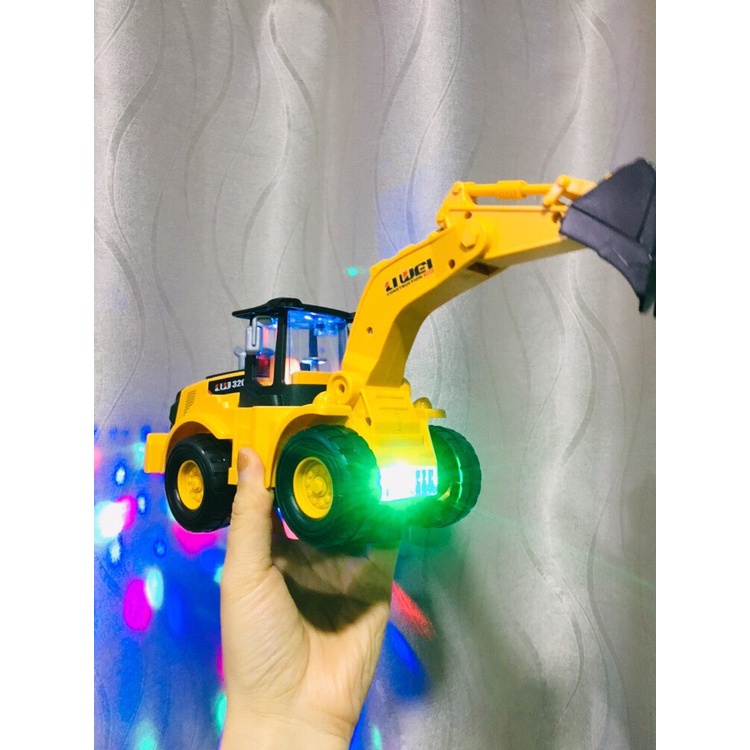 Đồ chơi xe cẩu máy xúc phát sáng Lê Anh Shop nhựa an toàn cho bé, tỷ lệ kích thước lơn, với các khớp xe chuyển động
