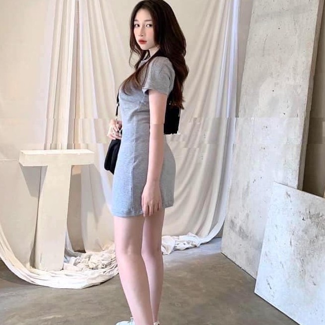 váy body nữ cộc tay cổ đức chất cotton đẹp 3 màu