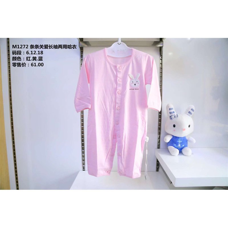 Thời trang trẻ em - Bộ Bodysuit thun dài cho bé gái hình thỏ con - Quần áo bé trai - Bộ bé trai - Quần áo bé gái - Bộ bé
