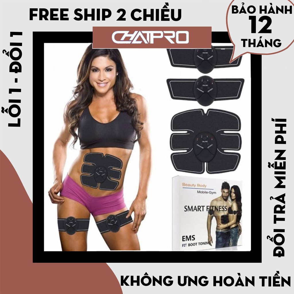 [Hàng Chính Hãng] Máy Tập Cơ Bụng 6 múi EMS SMART FITNESS ( bộ 3 sản phẩm 1 bụng 2 tay) - Bảo Hành 12 Tháng