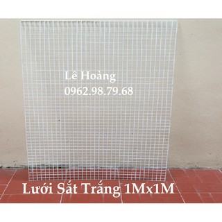 Giá Treo Lưới Sắt Trắng 2 Tấm 1Mx1M và 40C Tay Cài Lưới