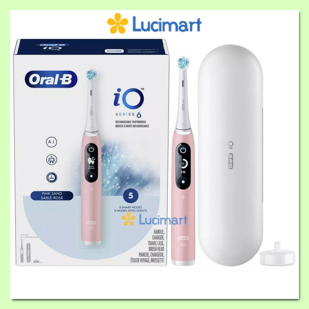 Bàn chải điện Oral-B iO Series 6 Rechargeable Toothbrush, Pink [Hàng Đức]