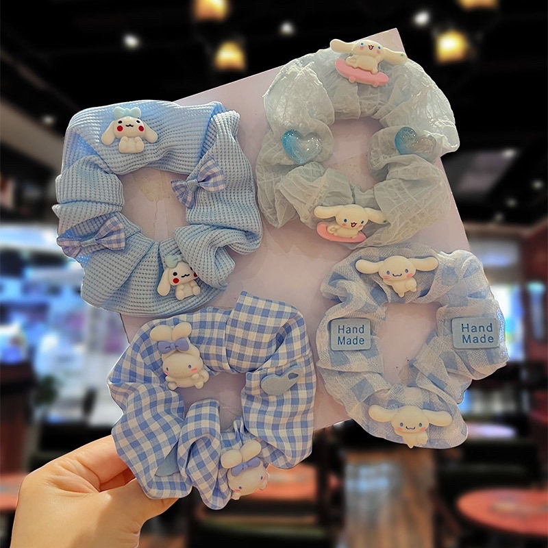 Chun buộc tóc Scrunchies gắn charm dễ thương