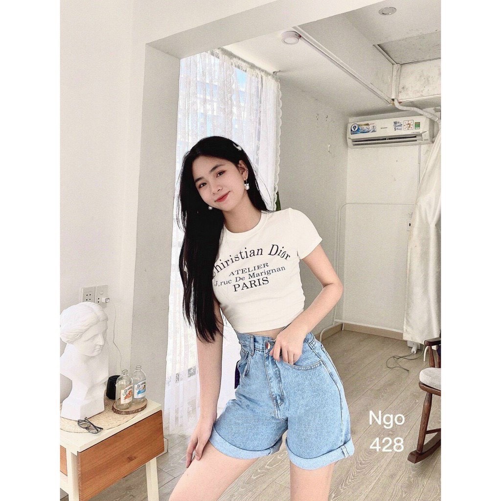 Quần jean ngố ống rộng basic trơn Na chất vải dày dặn