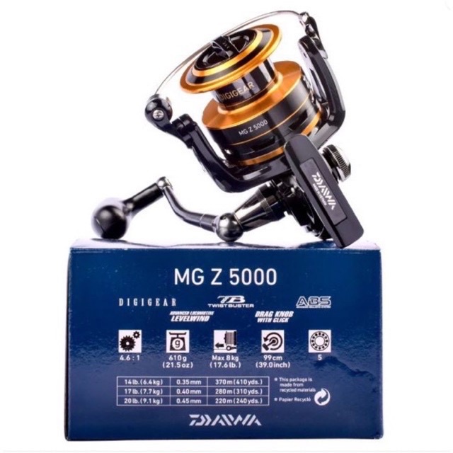 Bộ combo cần câu lục DAIWA  cần lục DAIWA dài 4m25 t33 + máy câu DAiWA MGZ 5000 fum kim loại 1 bộ y hình giá rẻ 9kka5rba