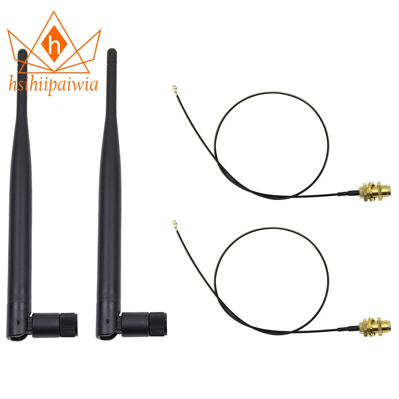 Ăng Ten Băng Tần Kép 2x6dbi Rp-Sma + Cáp 2x35cm U.Fl / Ipex | BigBuy360 - bigbuy360.vn