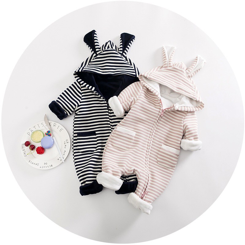 Bodysuit Tai Thỏ Kẻ Sọc Xinh Xắn | BigBuy360 - bigbuy360.vn